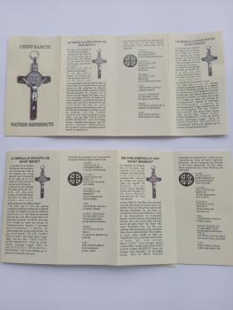 Benedictine cross wood 5 X 2 cm with information brochure